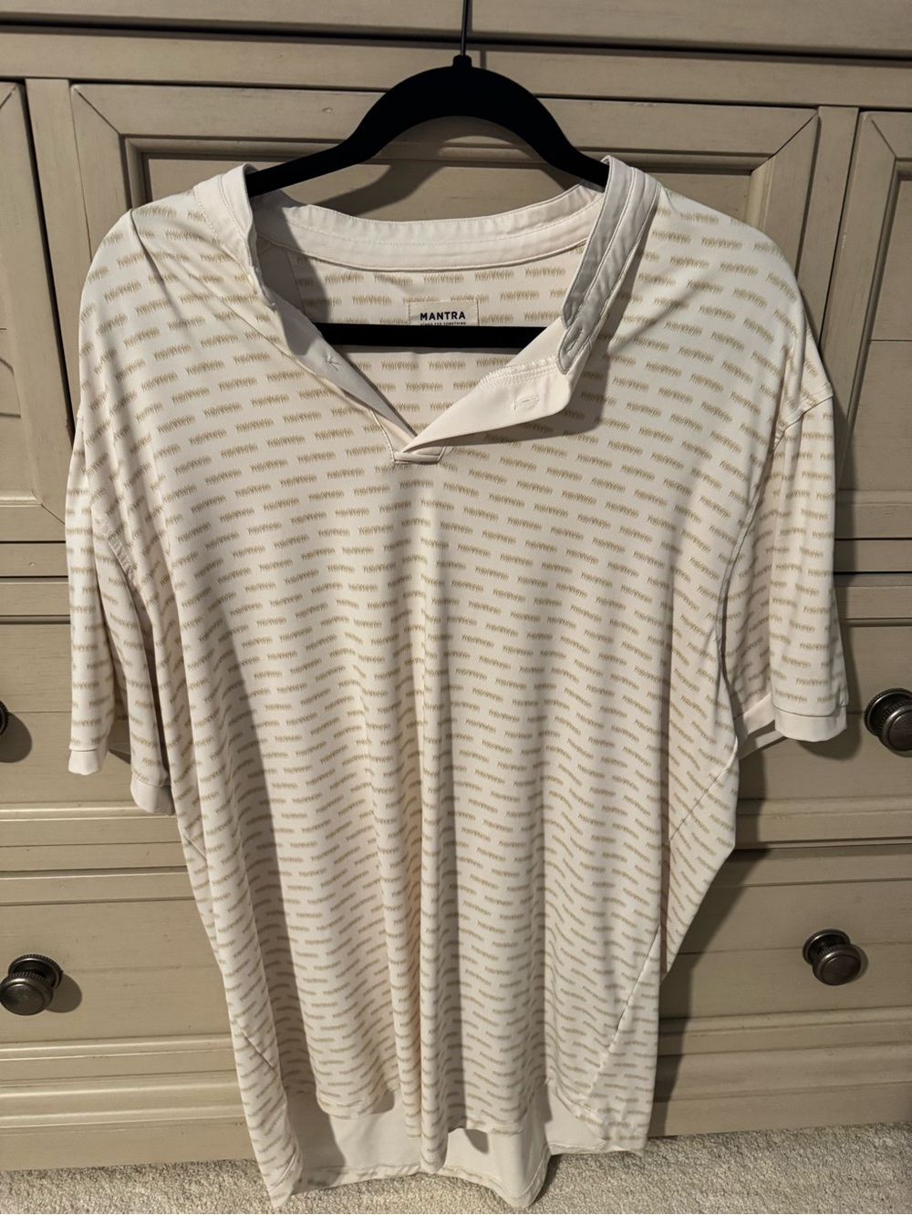 Mantra Men's White Patterned Polo Shirt - Picture 1 of 3